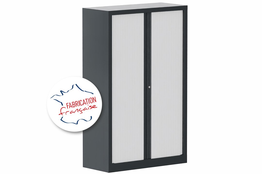 Armoire à rideaux H160xL100cm 3 tablettes