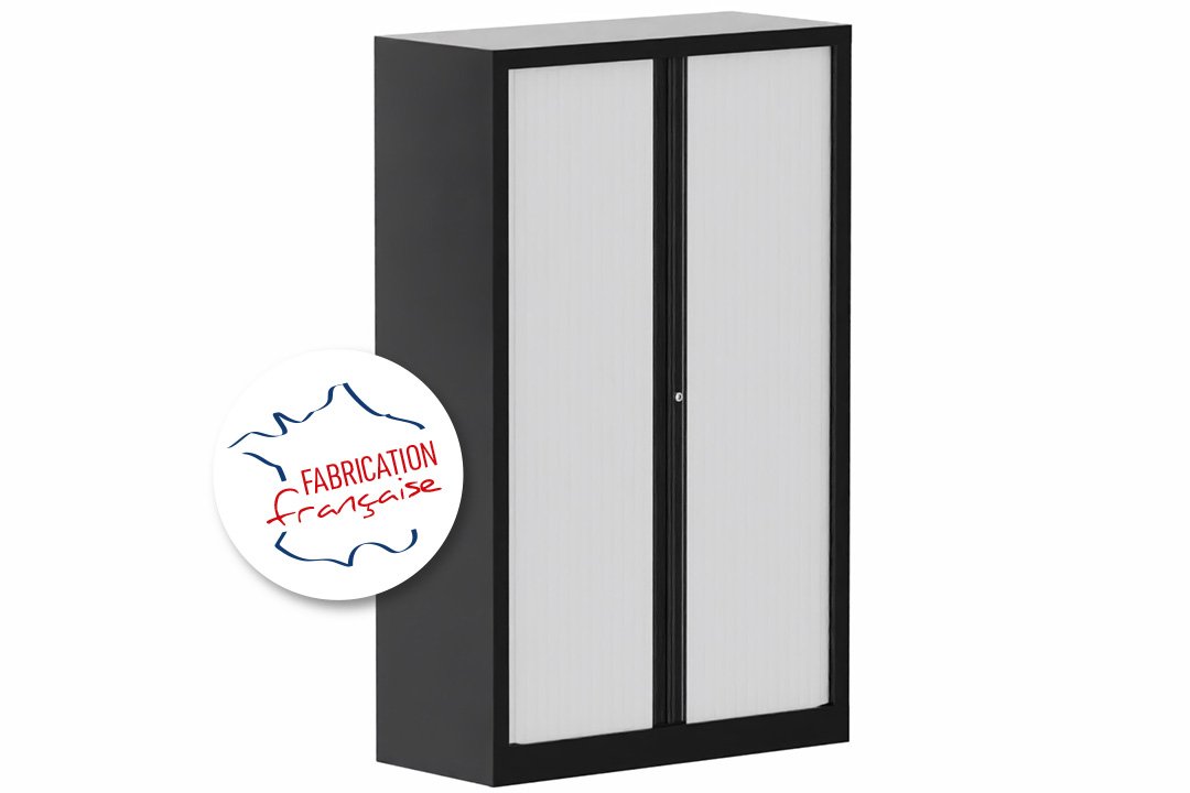 Armoire à rideaux H160xL100cm 3 tablettes