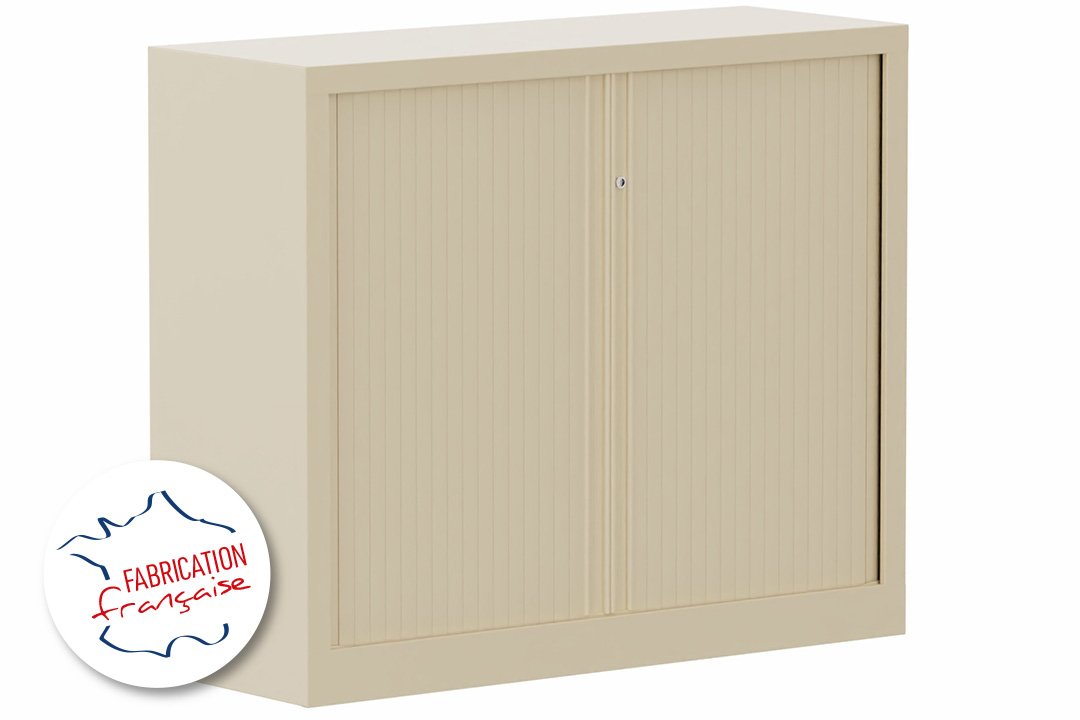 Armoire à rideaux H100xL120cm 2 tablettes