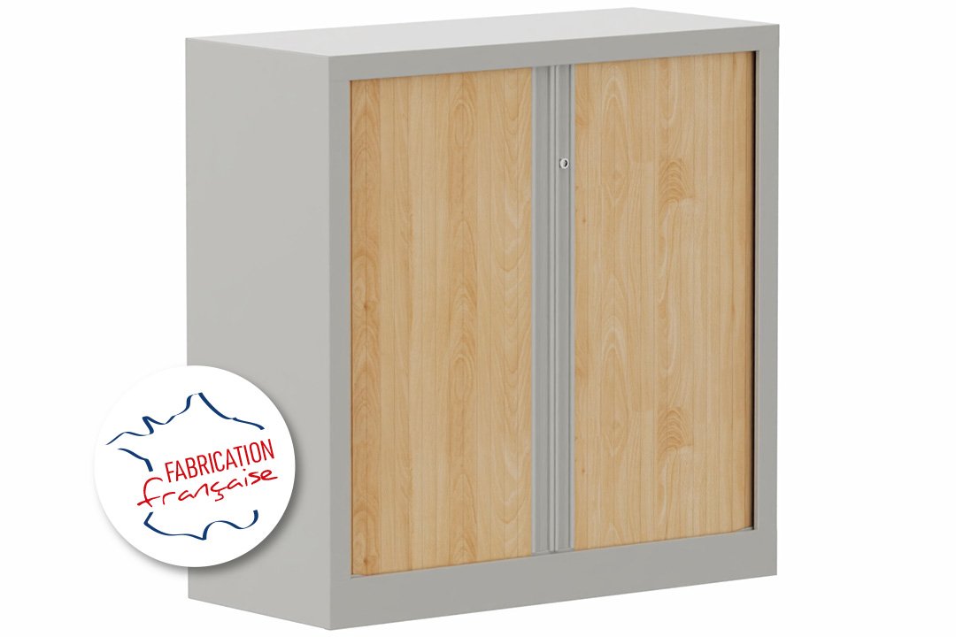 Armoire à rideaux H100xL100cm 2 tablettes