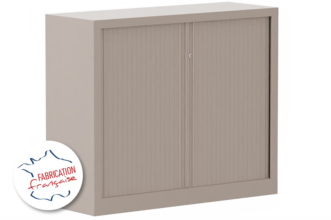 Armoire à rideaux H100xL120cm 2 tablettes