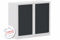 Armoire à rideaux H100xL120cm 2 tablettes