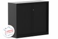 Armoire à rideaux 2P H100XL120XP43 2 Tablettes , coffre noir/rideaux noir