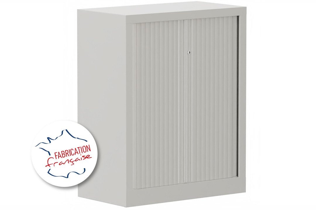 Armoire à rideaux H100xL80cm 2 tablettes