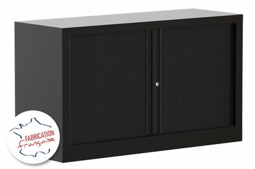 ARMOIRES A RIDEAUX - Largeur 120 cm - Armoire à rideaux H69,5xL120cm 1 tablette coffre noir/rideaux noir - sur délai