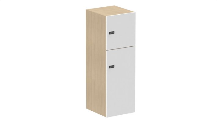 CASIERS - 2 cases - Meuble à cases H.137xL.45xP.50cm - 2 cases : 1 x H86cm (en bas) + 1 x H43cm. portes pleine. serrure à code