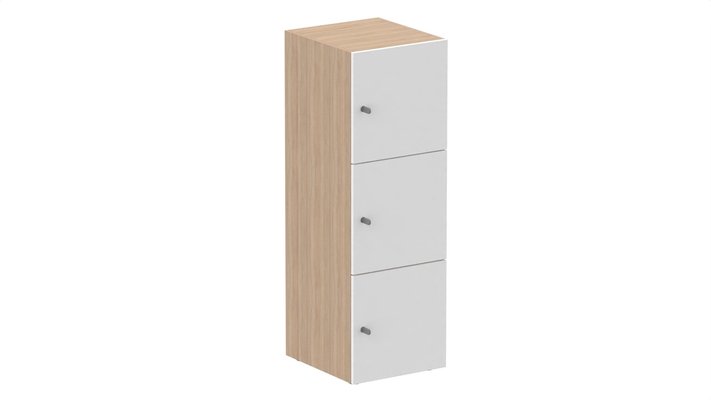 CASIERS - 3 cases - Meuble à cases H.137xL.45xP.50cm - 3 cases H43cm. portes pleine. serrure à clé