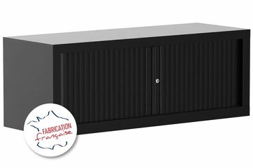 ARMOIRES A RIDEAUX - Largeur 120 cm - Armoire rehausse H44xL120cm coffre noir/rideaux noir - sur délai