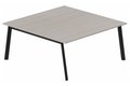 K8 plan carré 165x165cm. plateau acacia. structure noir