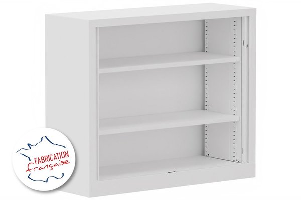 [Pas de famille] - [Pas de sous famille] - Armoire à rideaux H100xL120cm 2 tablettes