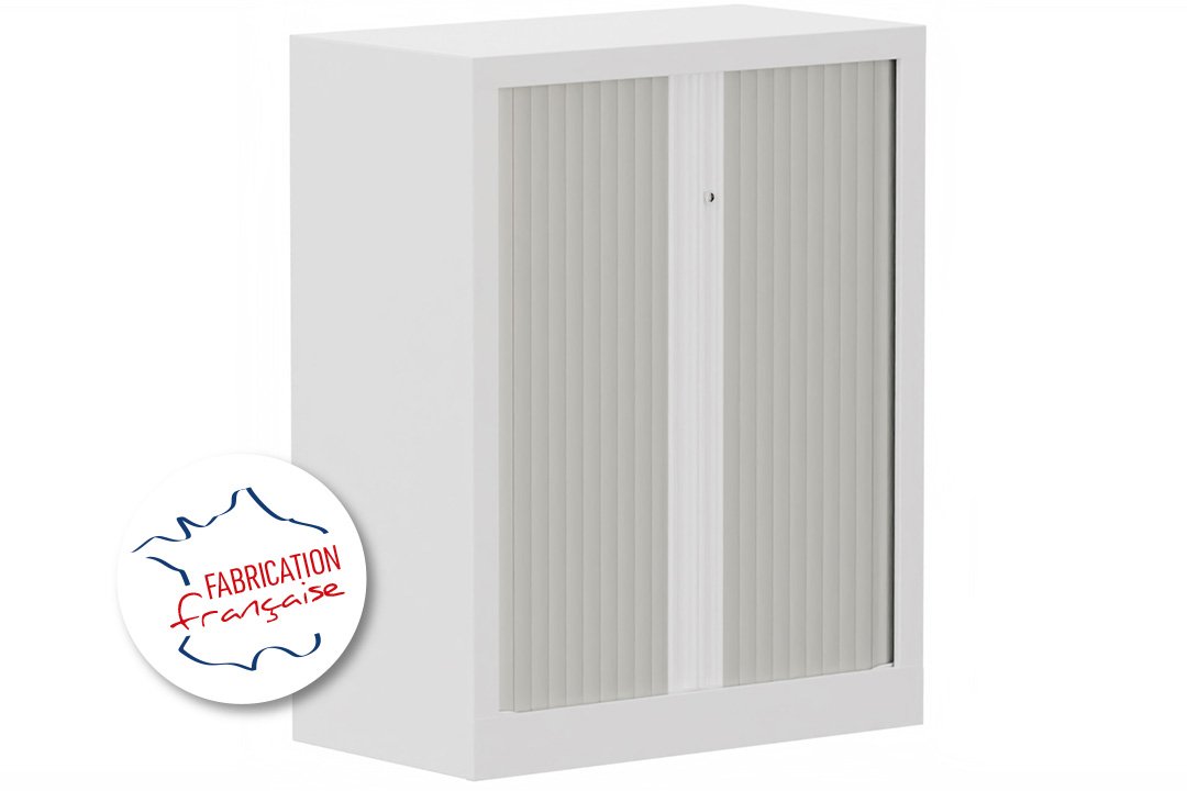 Armoire à rideaux H100xL80cm 2 tablettes