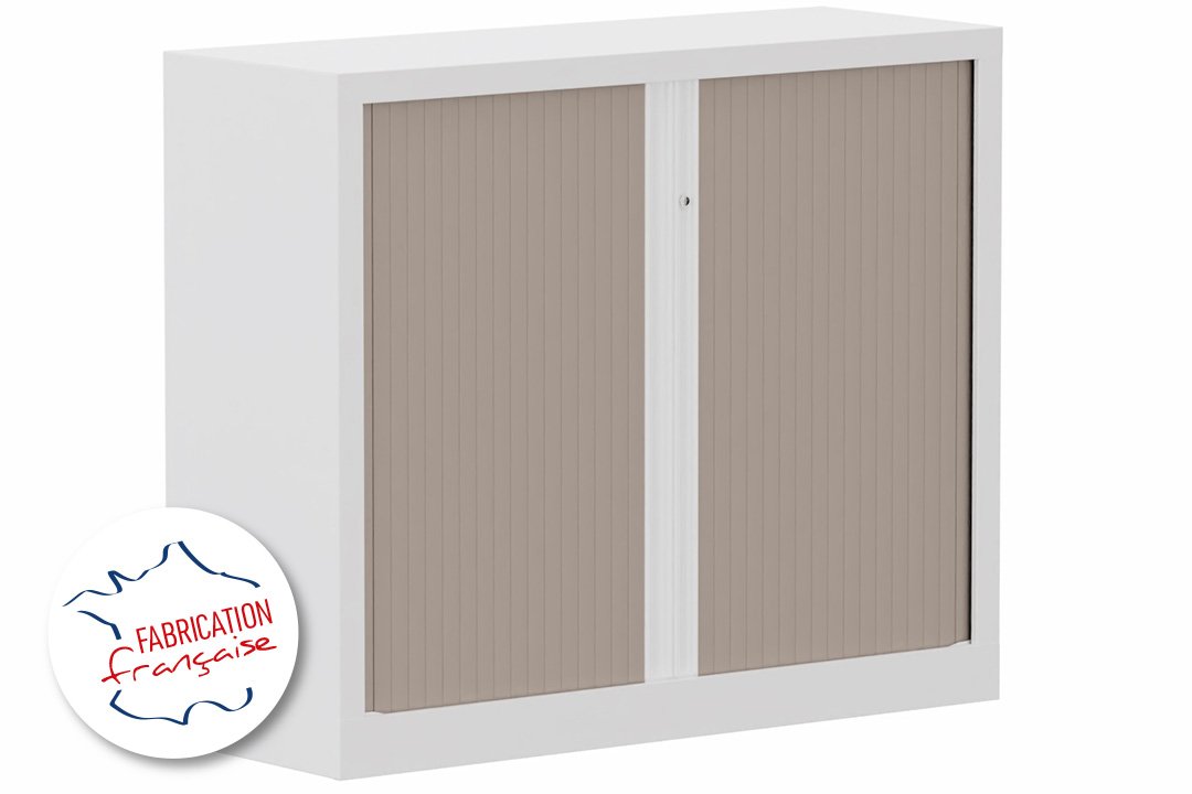 Armoire à rideaux H100xL120cm 2 tablettes