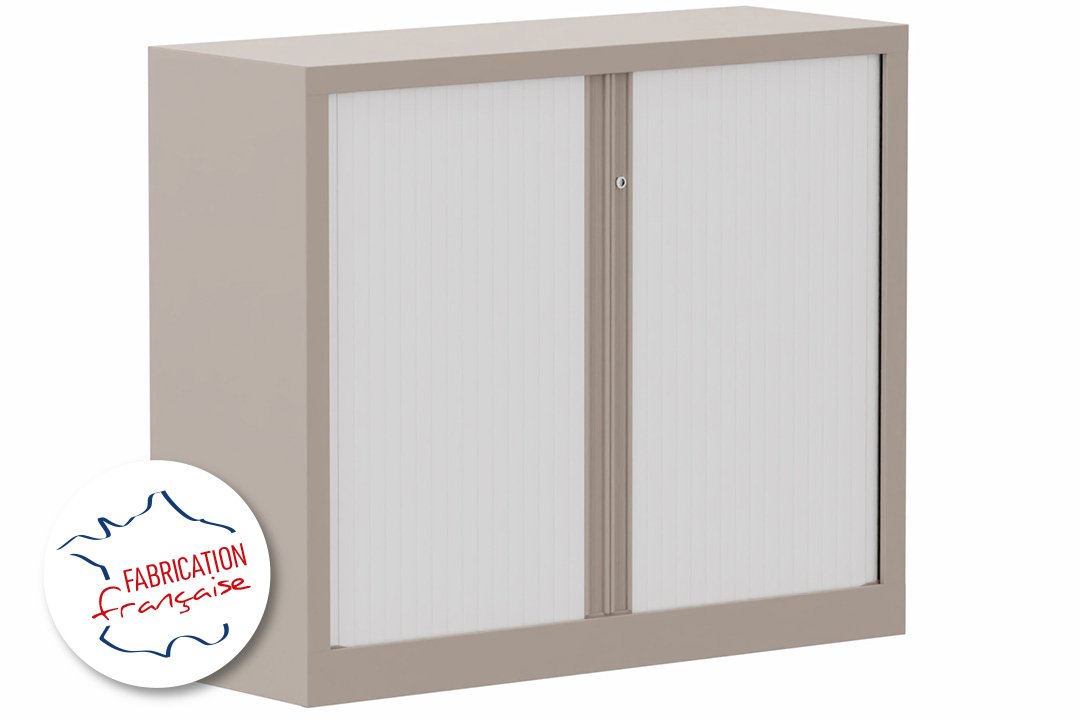 Armoire à rideaux H100xL120cm 2 tablettes