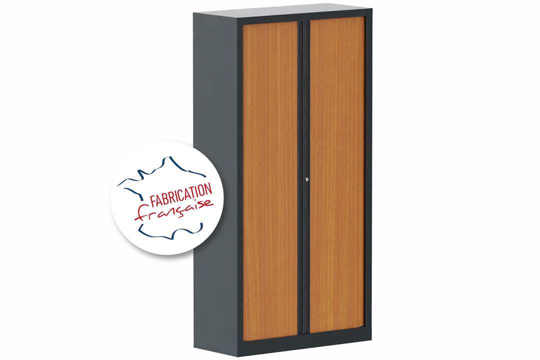 Armoire à rideaux H198xL100cm 4 tablettes