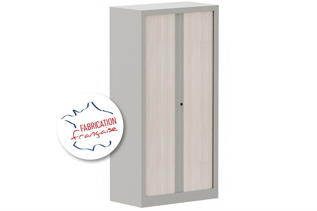 Armoire à rideaux H136xL120cm 3 tablettes