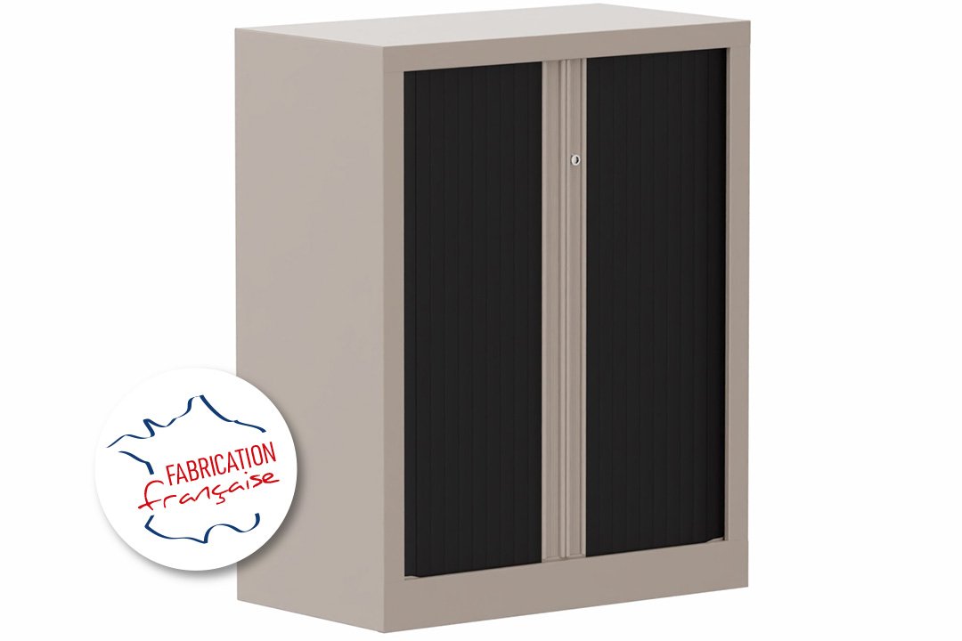 Armoire à rideaux H100xL80cm 2 tablettes