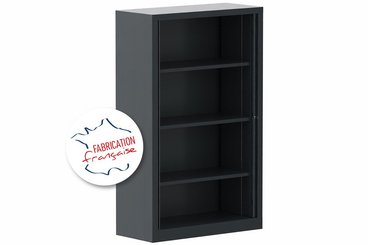 [Pas de famille] - [Pas de sous famille] - Armoire à rideaux H160xL100cm 3 tablettes