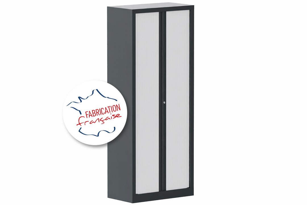 Armoire à rideaux H198xL80cm 4 tablettes