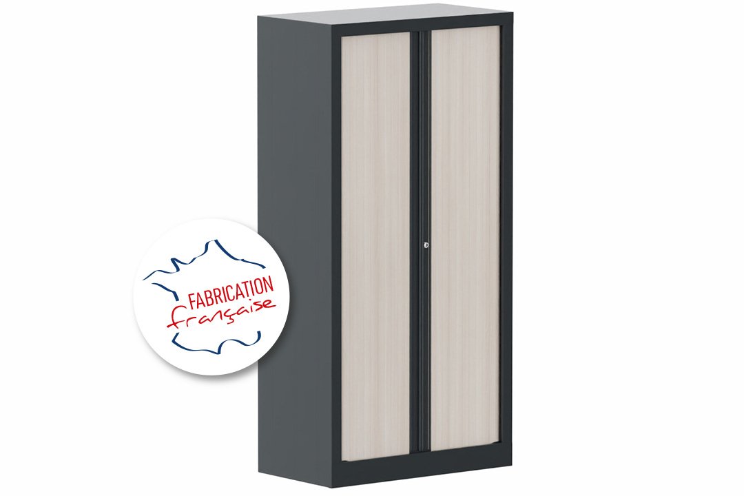 Armoire à rideaux H136xL120cm 3 tablettes