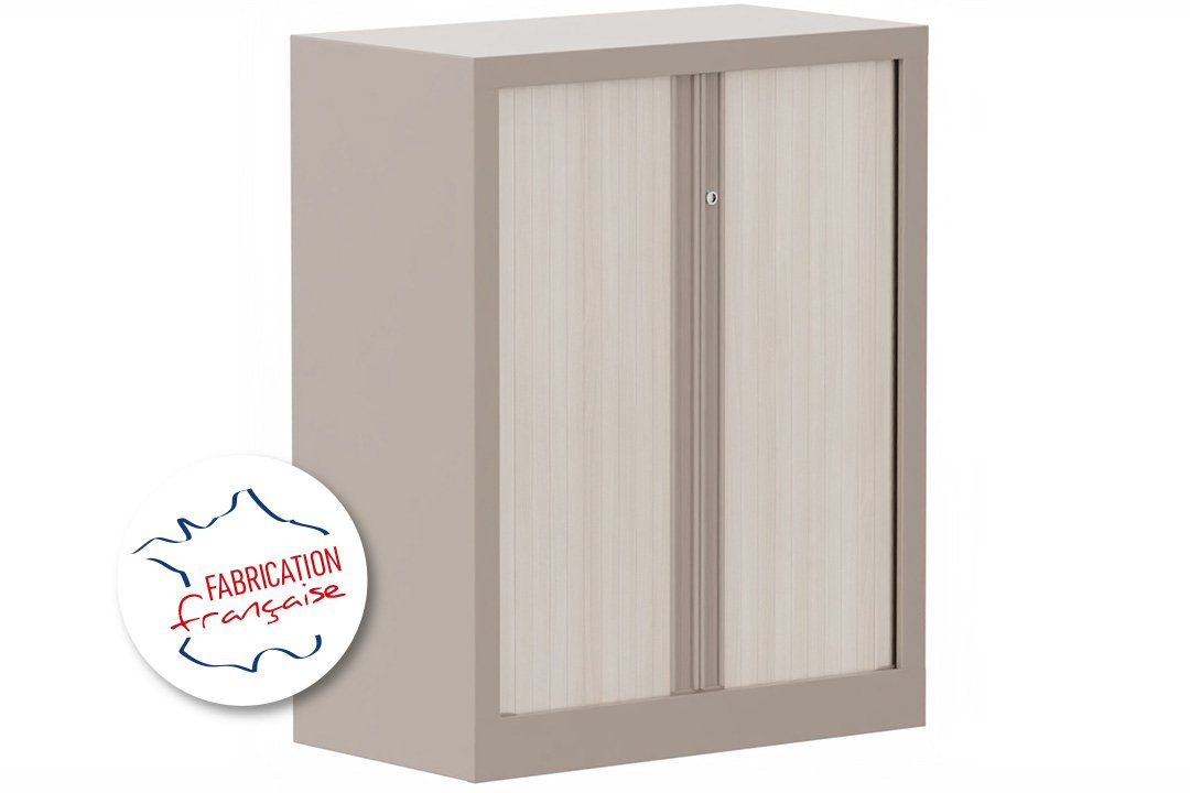 Armoire à rideaux H100xL80cm 2 tablettes