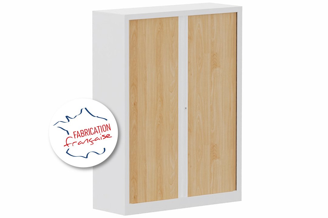 Armoire à rideaux H160xL120cm 3 tablettes