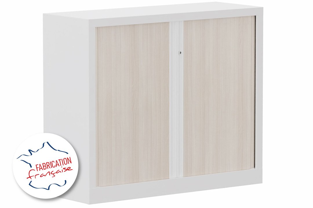 Armoire à rideaux H100xL120cm 2 tablettes