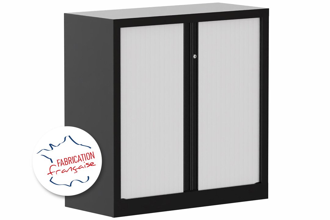 Armoire à rideaux H100xL100cm 2 tablettes