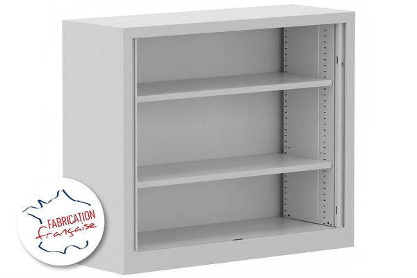 [Pas de famille] - [Pas de sous famille] - Armoire à rideaux H100xL120cm 2 tablettes