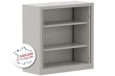 [Pas de famille] - [Pas de sous famille] - Armoire à rideaux H100xL100cm 2 tablettes