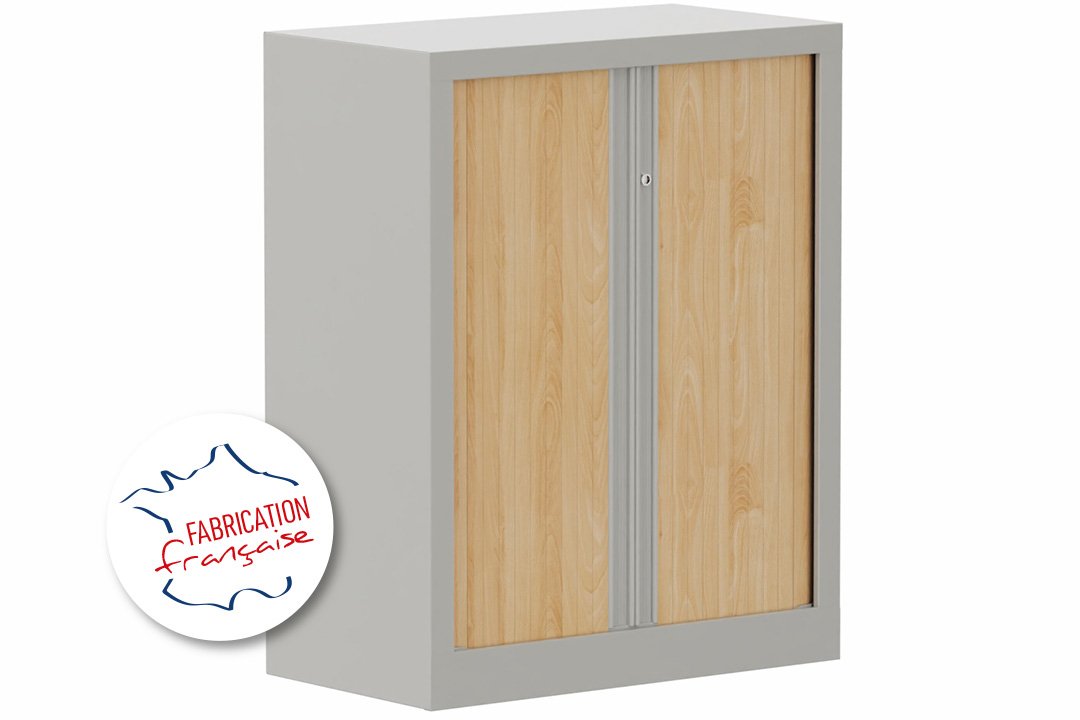 Armoire à rideaux H100xL80cm 2 tablettes