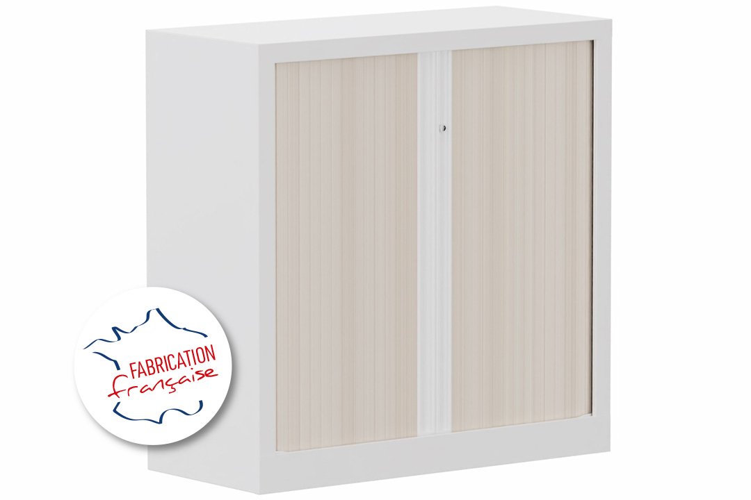 Armoire à rideaux H100xL100cm 2 tablettes