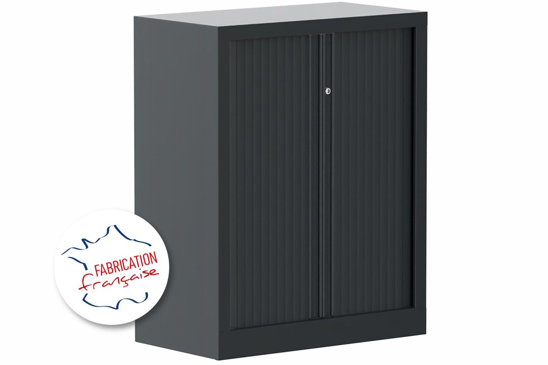 Armoire à rideaux H100xL80cm 2 tablettes