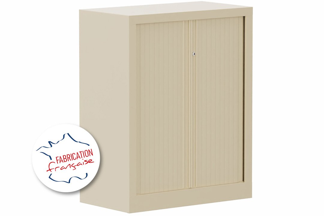 Armoire à rideaux H100xL80cm 2 tablettes