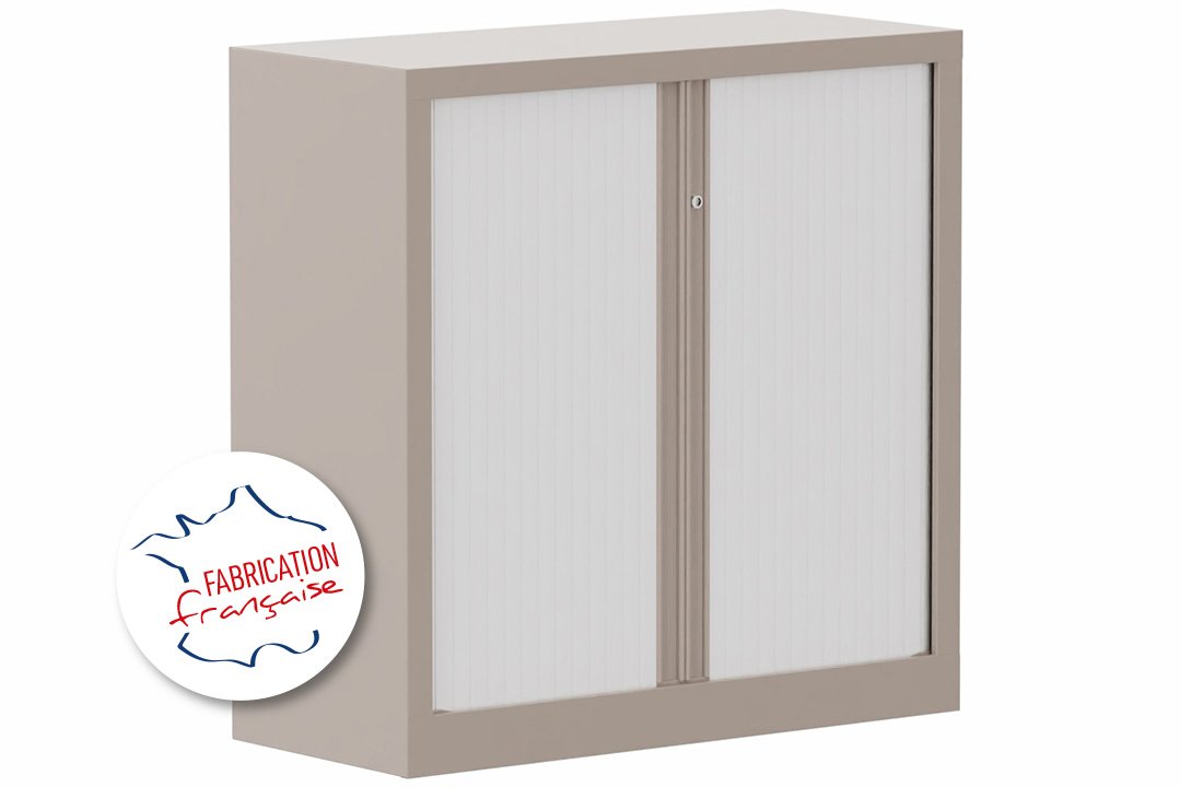 Armoire à rideaux H100xL100cm 2 tablettes