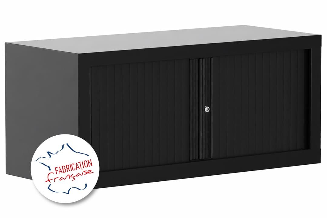 Armoire rehausse H44xL100cm coffre noir/rideaux noir - sur délai