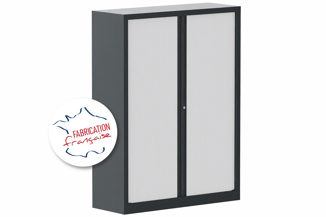 Armoire à rideaux H160xL120cm 3 tablettes
