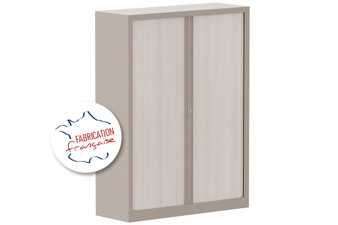 Armoire à rideaux H160xL120cm 3 tablettes