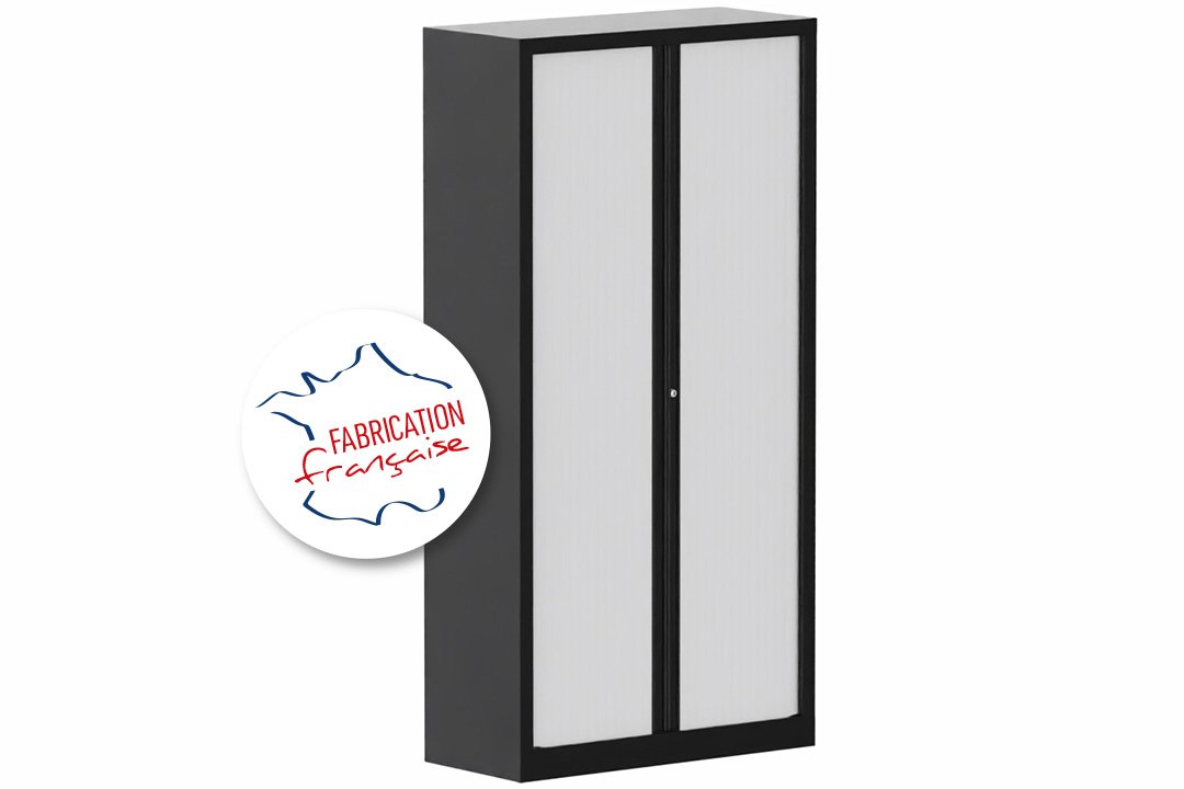 Armoire à rideaux H198xL100cm 4 tablettes