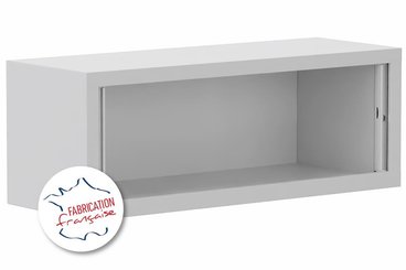 [Pas de famille] - [Pas de sous famille] - Armoire rehausse H44xL120cm coffre gris clair/rideaux gris clair