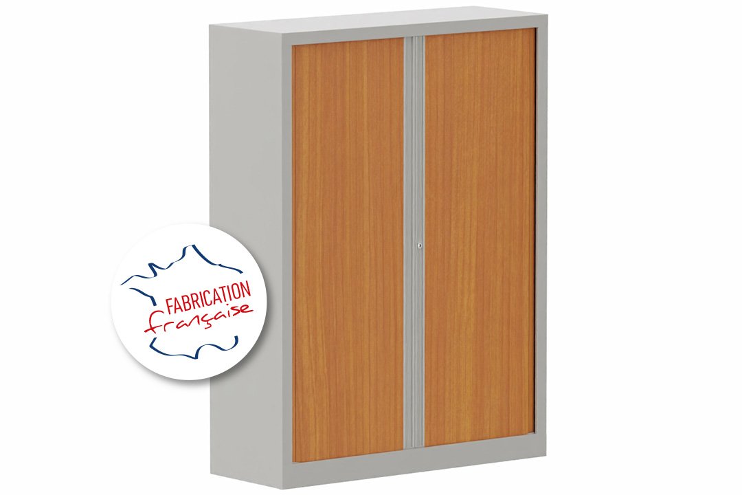 Armoire à rideaux H160xL120cm 3 tablettes