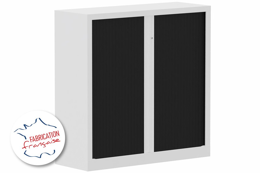 Armoire à rideaux H120xL120cm 2 tablettes