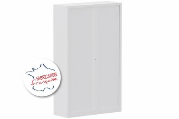 ARMOIRES A RIDEAUX - Largeur 120 cm - Armoire à rideaux H198xL120cm coffre blanc / rideaux blanc