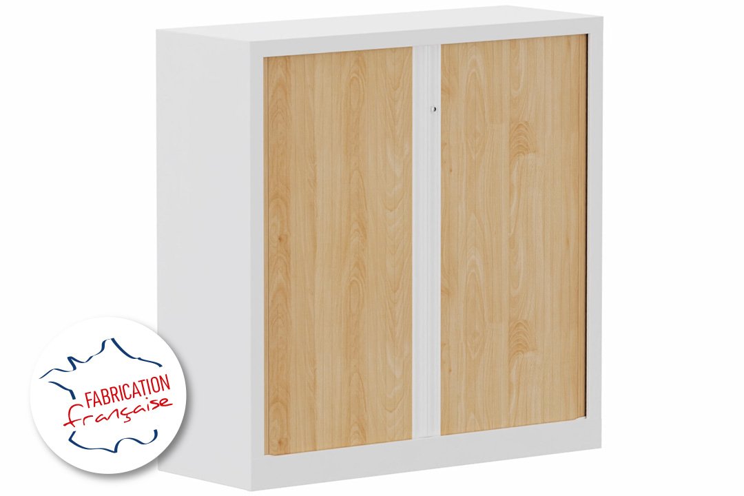 Armoire à rideaux H120xL120cm 2 tablettes