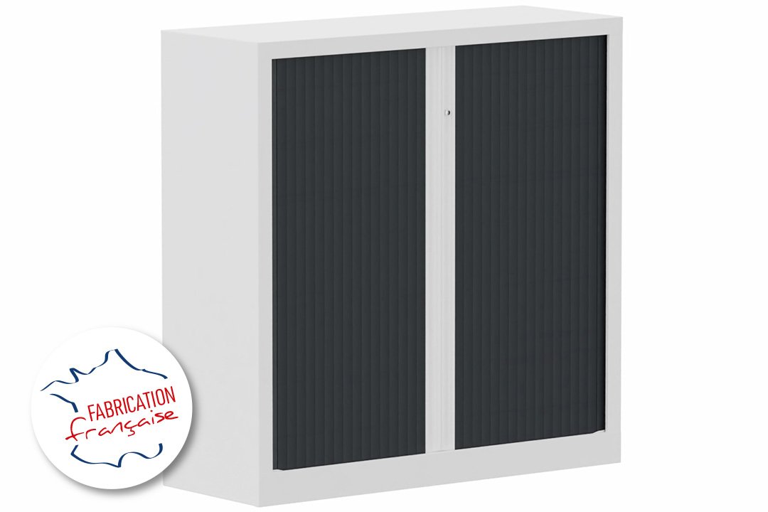 Armoire à rideaux H120xL120cm 2 tablettes