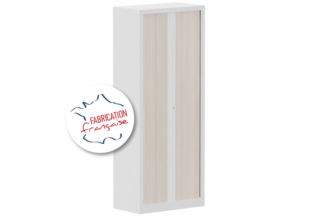 Armoire à rideaux H198xL80cm 4 tablettes