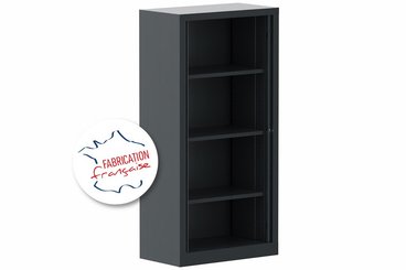 [Pas de famille] - [Pas de sous famille] - Armoire à rideaux H136xL120cm 3 tablettes