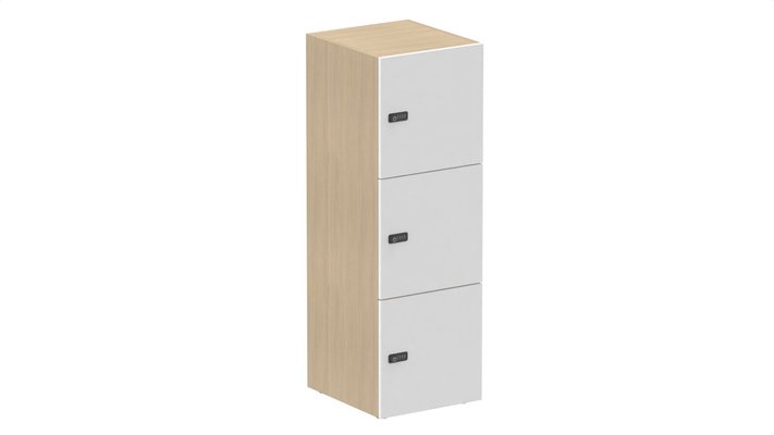 CASIERS - 3 cases - Meuble à cases H.137xL.45xP.50cm - 3 cases H43cm. portes pleine. serrure à code