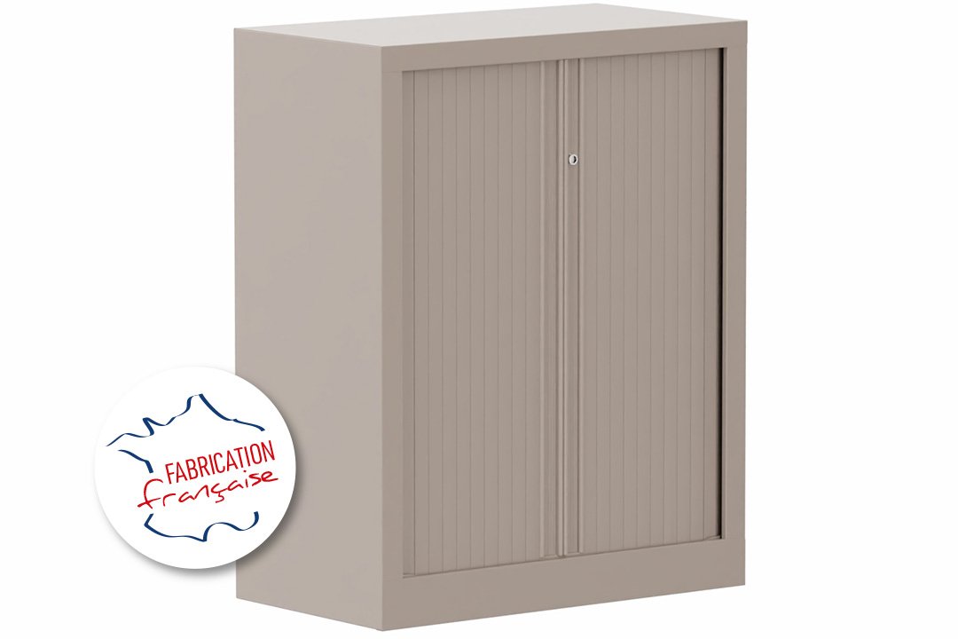 Armoire à rideaux H100xL80cm 2 tablettes