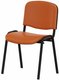 Joker Eco - Chaise piétement 4 pieds laqué noir (Noir).Assise et dossier tissu Vinyle V1 Orange (VNB)