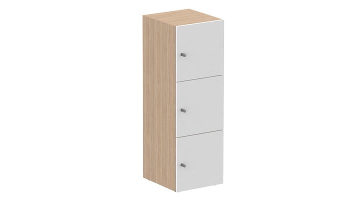 CASIERS - 3 cases - Meuble à cases H.137xL.45xP.50cm - 3 cases H43cm. portes pleine. serrure à clé
